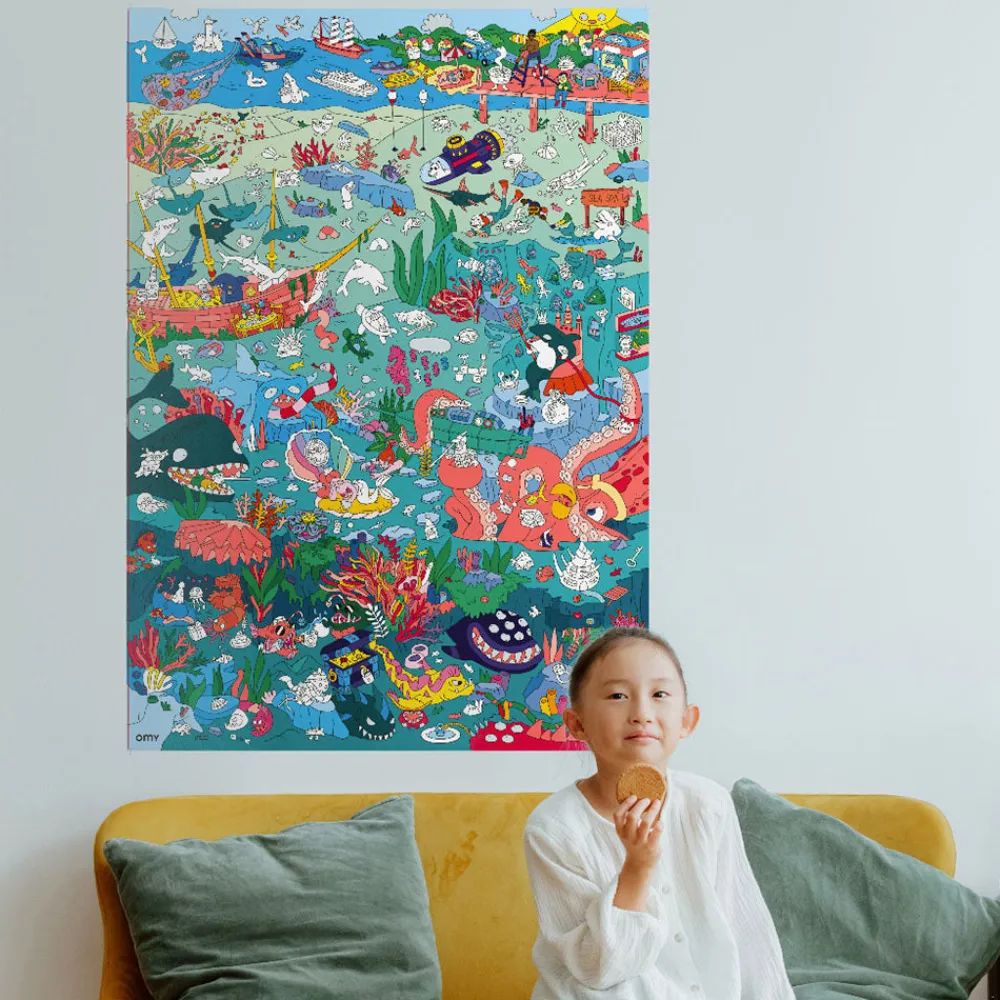 Online Omy Giant Ocean Poster With Stickers