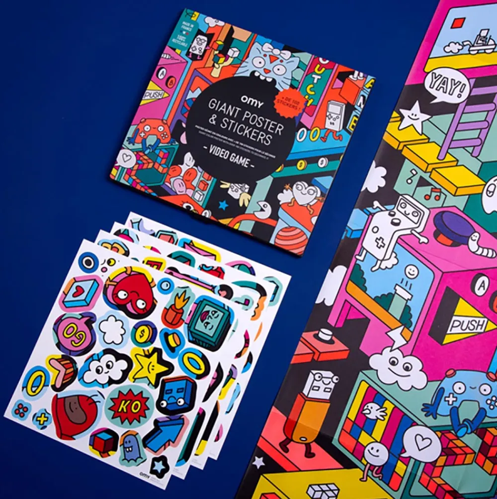 Best Sale Omy Giant Video Game Poster With Stickers