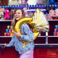 Online Party Deco Gold Engagement Ring Balloon