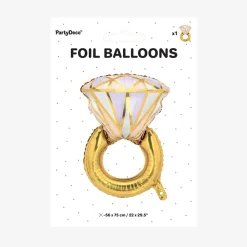 Online Party Deco Gold Engagement Ring Balloon