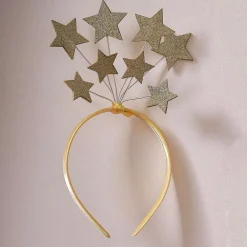 Store Ginger Ray Gold Glitter Stars Christmas Headband