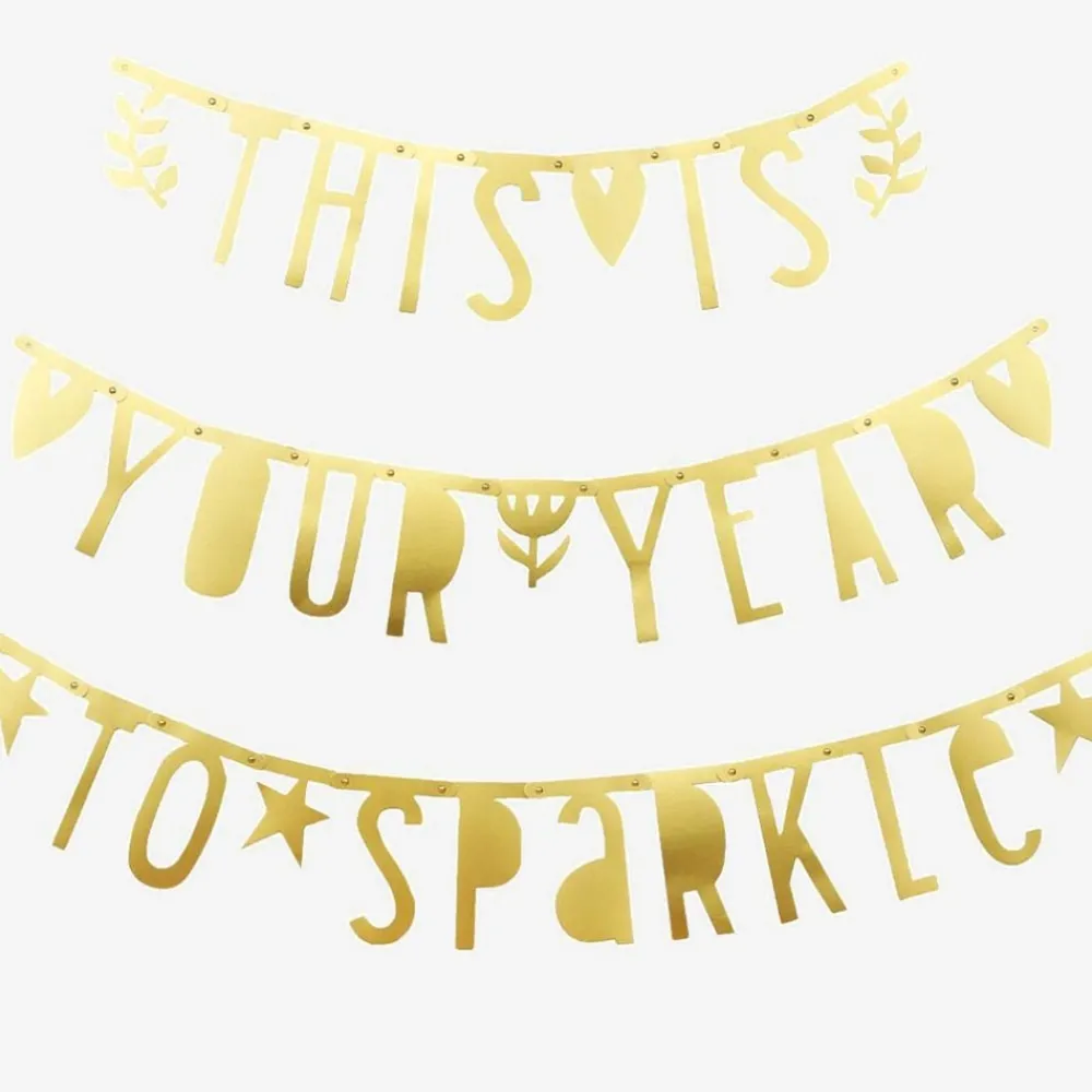 Sale A Little Lovely Company Golden Garland With Customizable Text