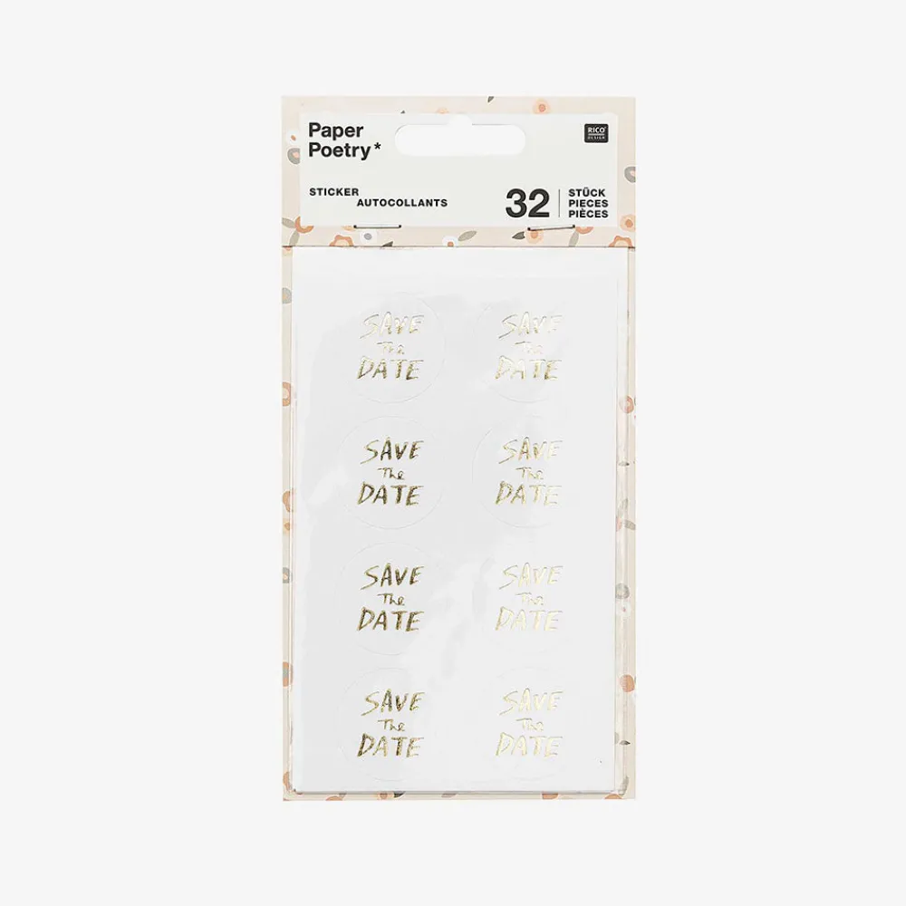 Hot Rico Design Golden Save The Date Stickers
