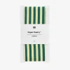 Hot Rico Design Green And Yellow Striped Woven Ribbon
