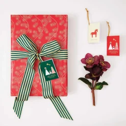 Hot Rico Design Green And Yellow Striped Woven Ribbon