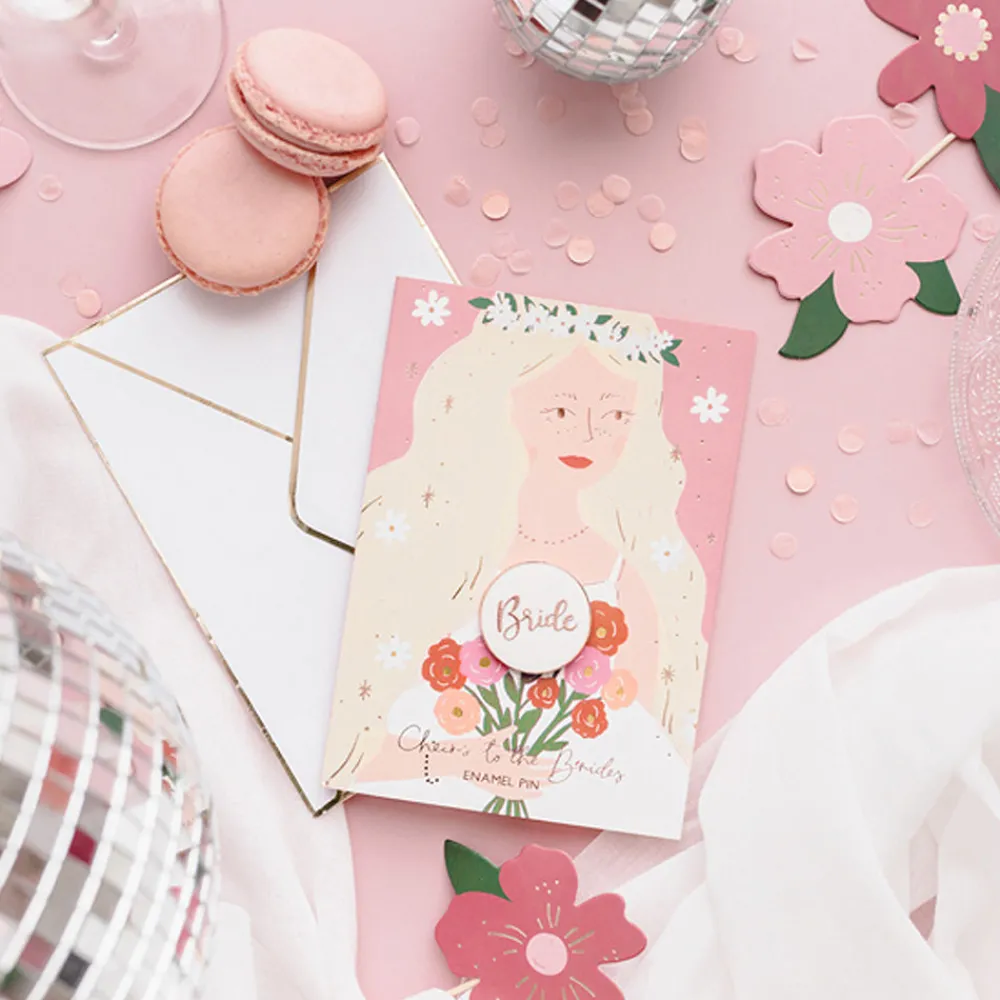 Clearance Party Deco Greeting Card Pin'S Evjf Bride