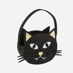Fashion Arty Fêtes Factory Halloween Black Cat Felt Basket
