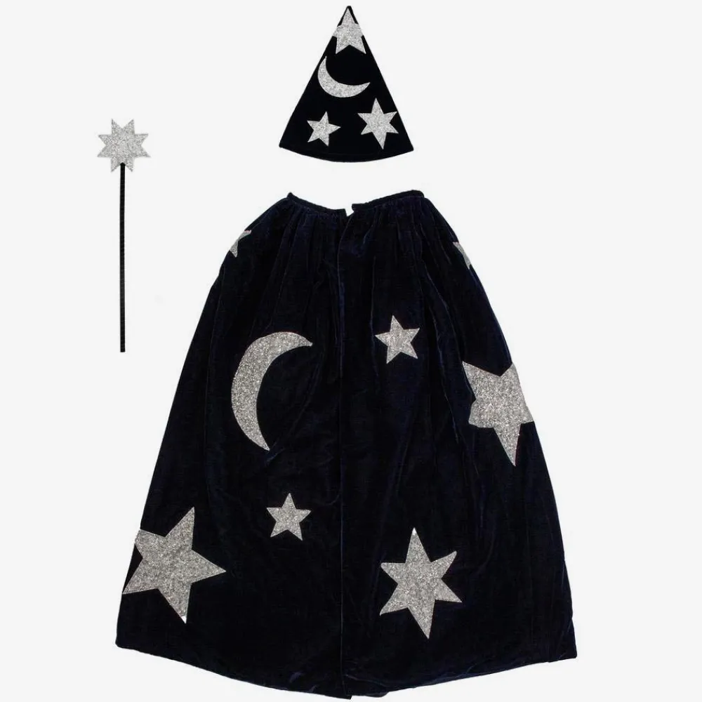 Best Sale Meri Meri Halloween Blue Velvet Magician Cape And Hat