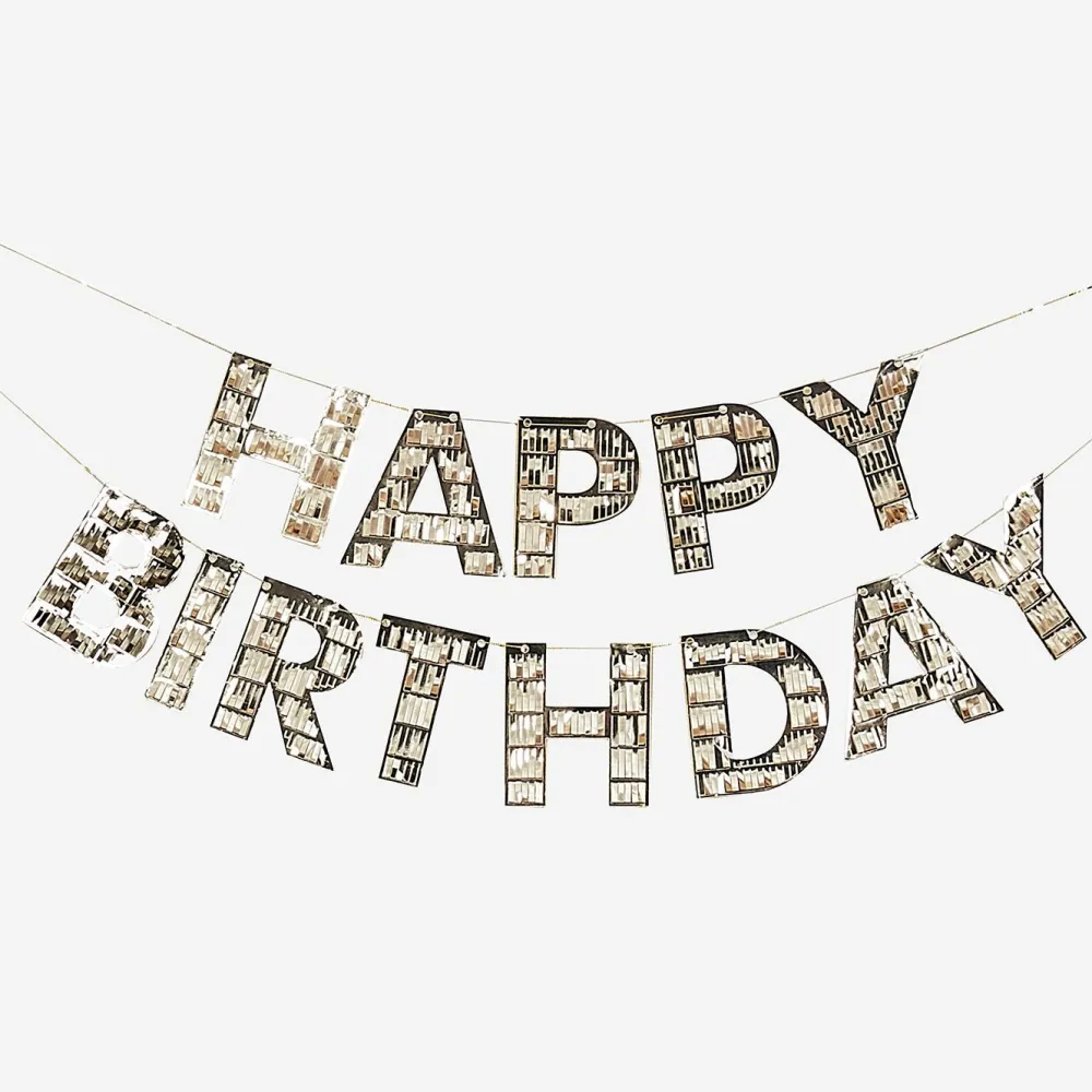 New Ginger Ray Happy Birthday Garland With Golden Fringes