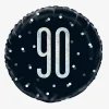 Store Unique Party Helium Balloon 90 Years Black And Holographic