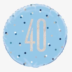 Sale Unique Party Helium Balloon 40 Years Blue And Holographic