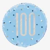 Online Unique Party Helium Balloon 100 Years Blue And Holographic