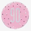 New Unique Party Helium Balloon 90 Years Pink And Holographic