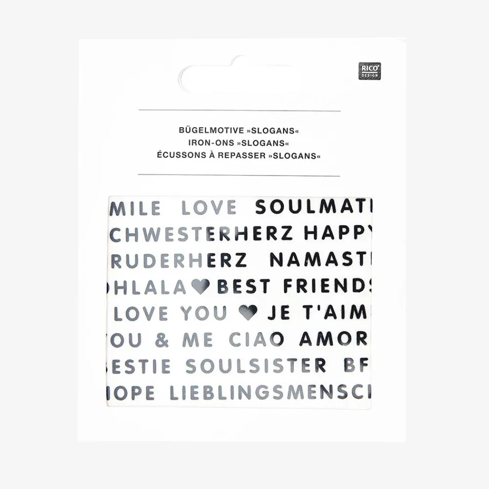 Sale Rico Design Iron-On Patch Black Letters