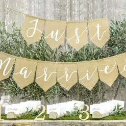 Hot Party Deco Just Married Burlap Garland