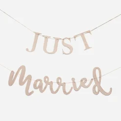 Store Ginger Ray Just Married Wooden Garland