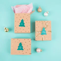 Clearance Rico Design Kraft Advent Calendar With Gold Stars