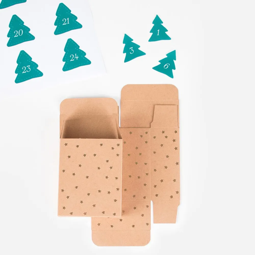 Clearance Rico Design Kraft Advent Calendar With Gold Stars