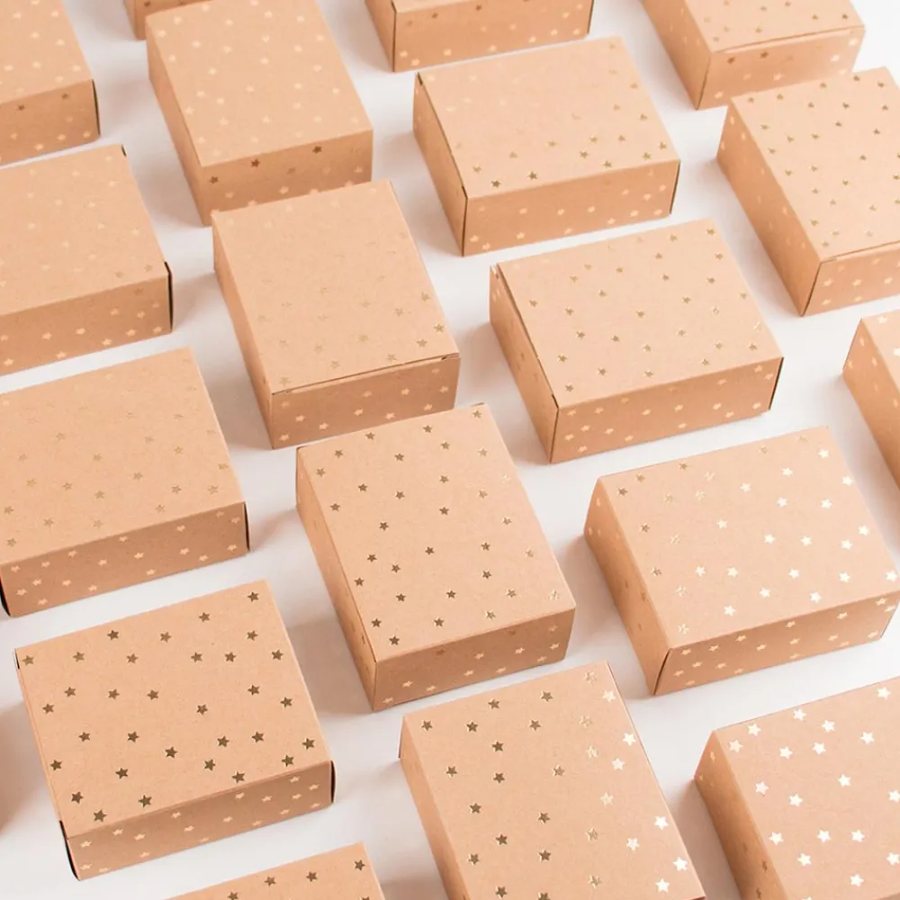 Clearance Rico Design Kraft Advent Calendar With Gold Stars