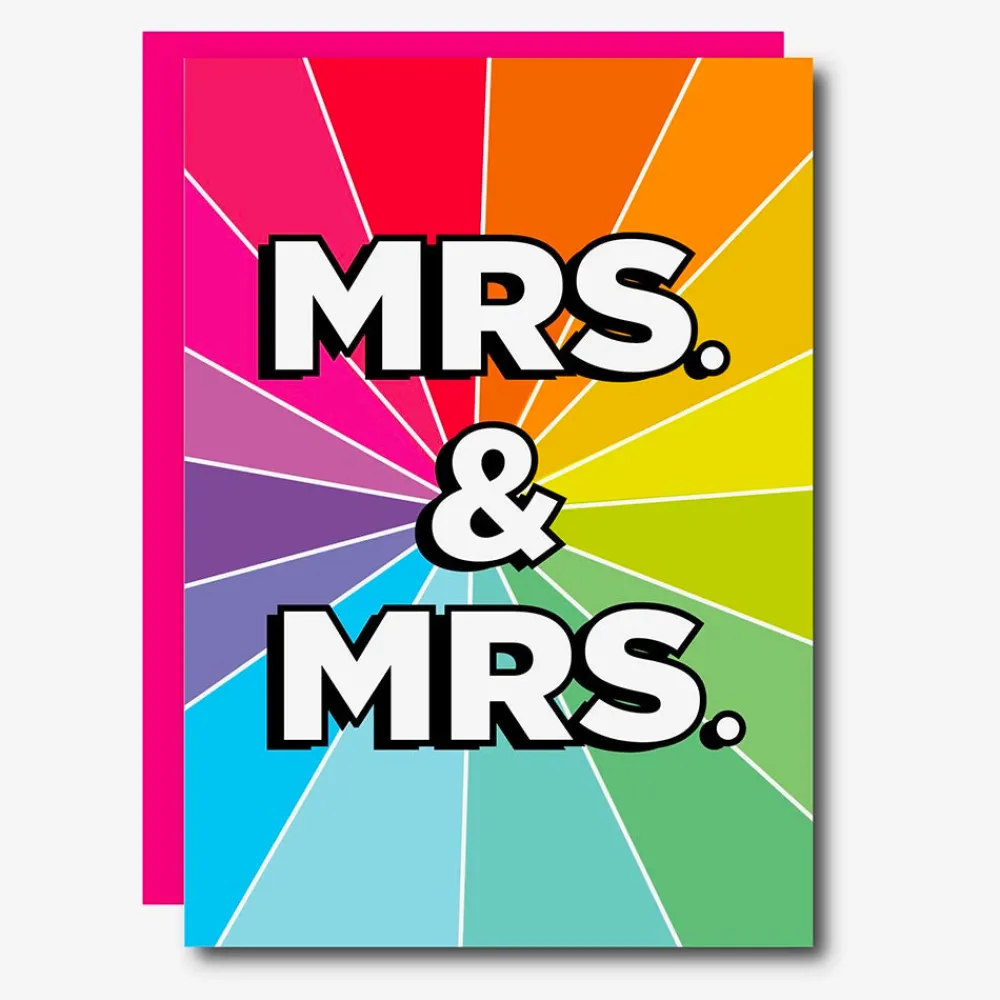 Fashion Studio Soph Mrs Wedding Greeting Card. & Mrs. Multicolored