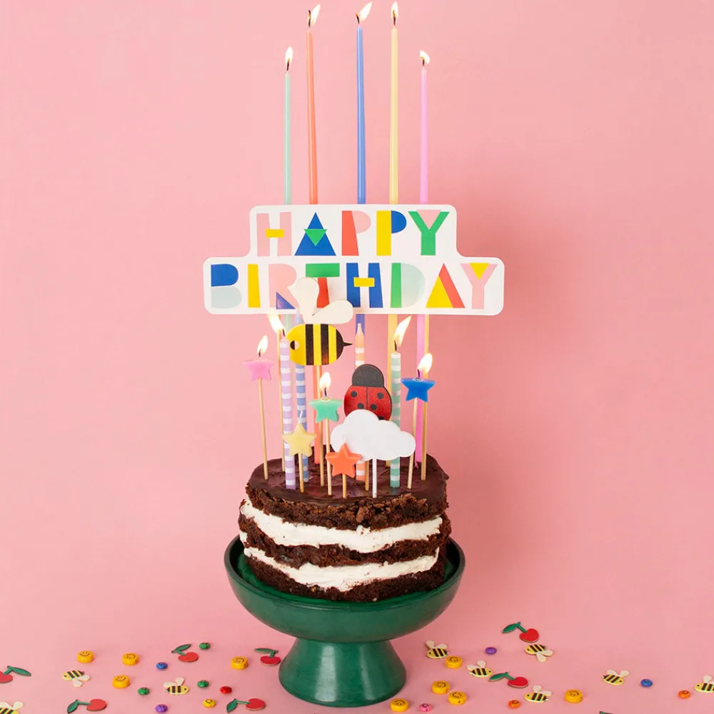 New My Little Day Multicolored Happy Birthday Topper