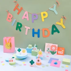 Hot Rico Design Multicolored Happy Birthday Garland