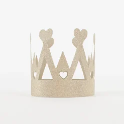 Shop Party Deco Paper Crown - Glitter And Gold Hearts