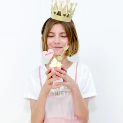 Shop Party Deco Paper Crown - Glitter And Gold Hearts