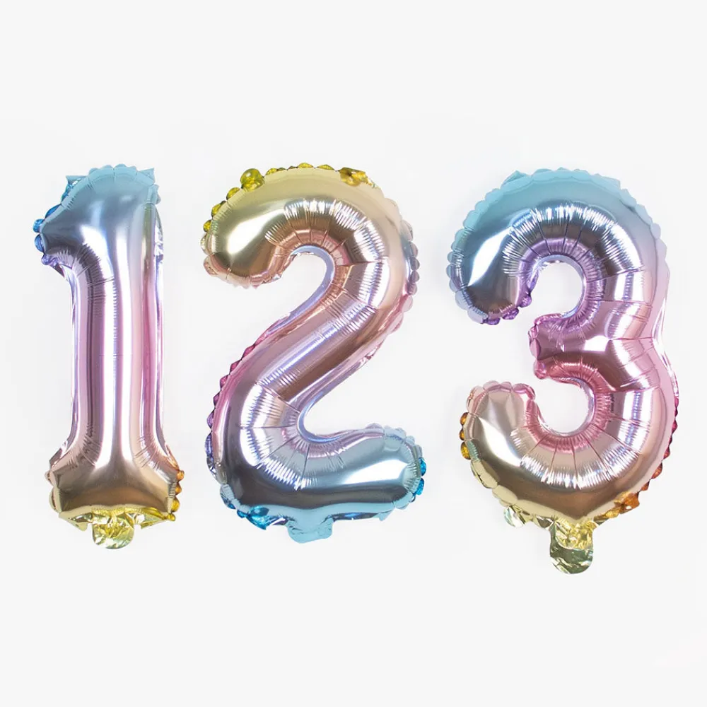 Cheap Party Pro Pastel Gradient Number Balloon (Small Size)