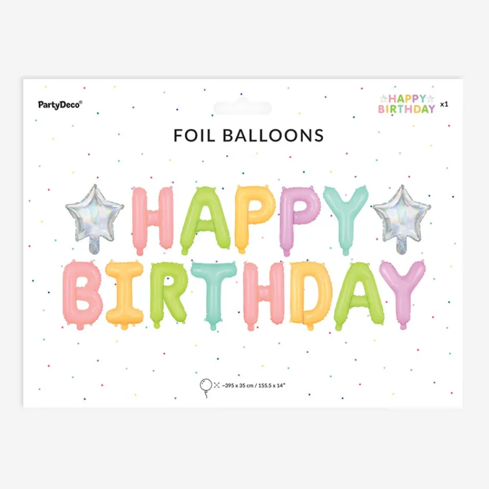 Flash Sale Party Deco Pastel Happy Birthday Letter Balloons