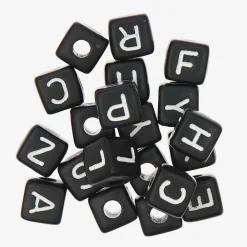 Shop Rico Design Peace & Love Square Beads Black