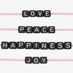 Cheap Rico Design Peace & Love Square Beads Black