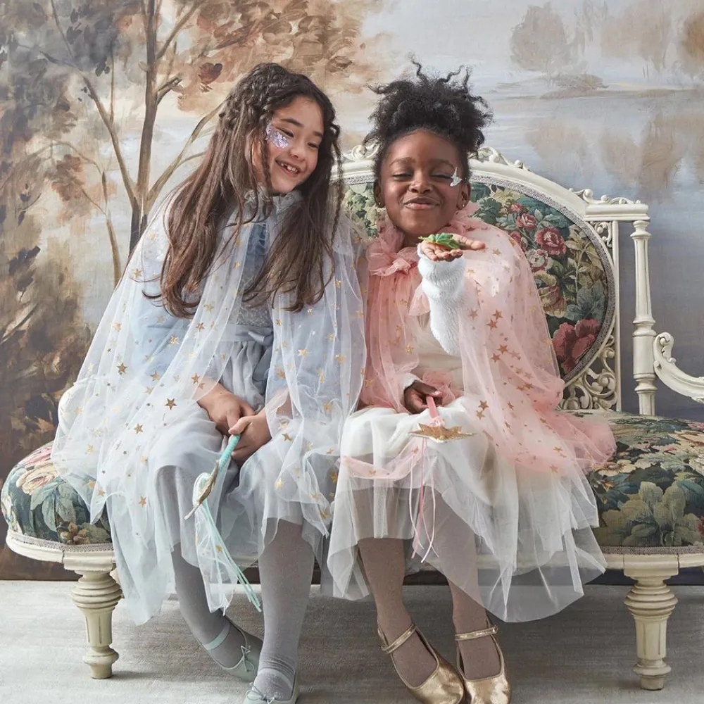 Fashion Meri Meri Pink Star Tulle Cape, 3-6 Years