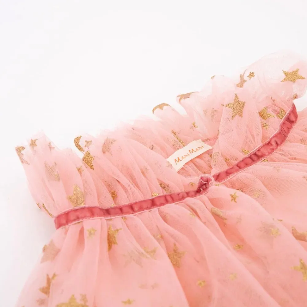 Fashion Meri Meri Pink Star Tulle Cape, 3-6 Years