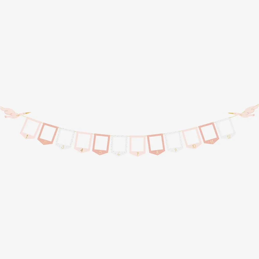 Outlet Party Deco Pink Stork Photo Garland