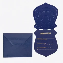 Best Sale Arty Fêtes Factory Police Badge Birthday Invitation (8)