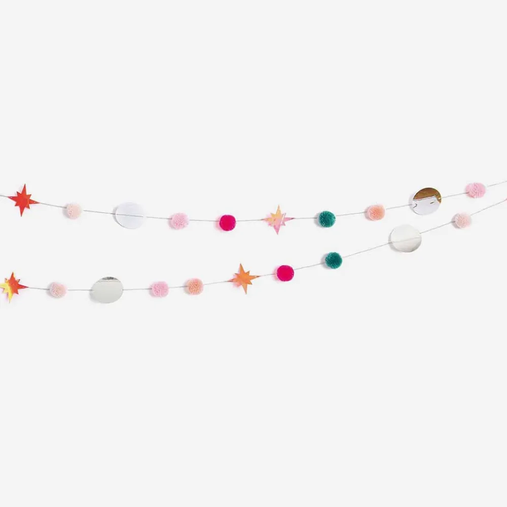 Cheap Rico Design Pom Pom Garland Pink And Pastel