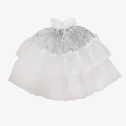 Sale Ginger Ray Princess Cape In White And Silver Tulle