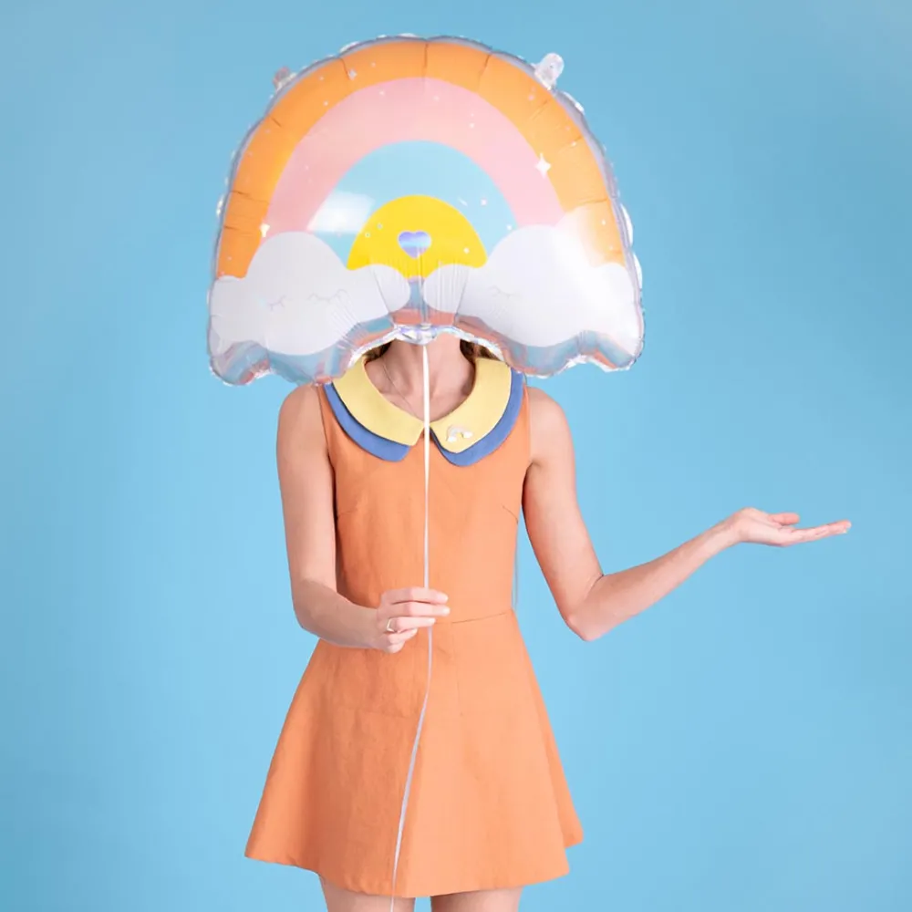 Outlet Party Deco Rainbow Balloon And Pastel Cloud