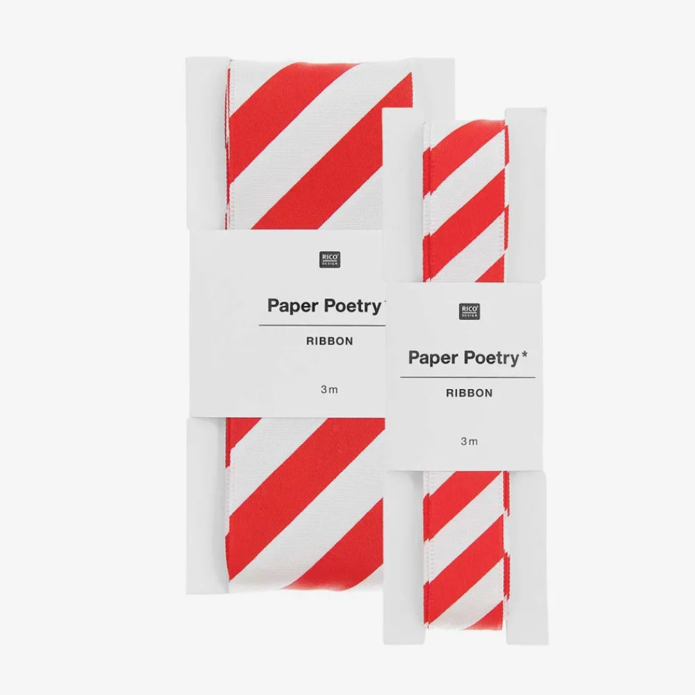 Cheap Rico Design Red And White Satin Ribbon