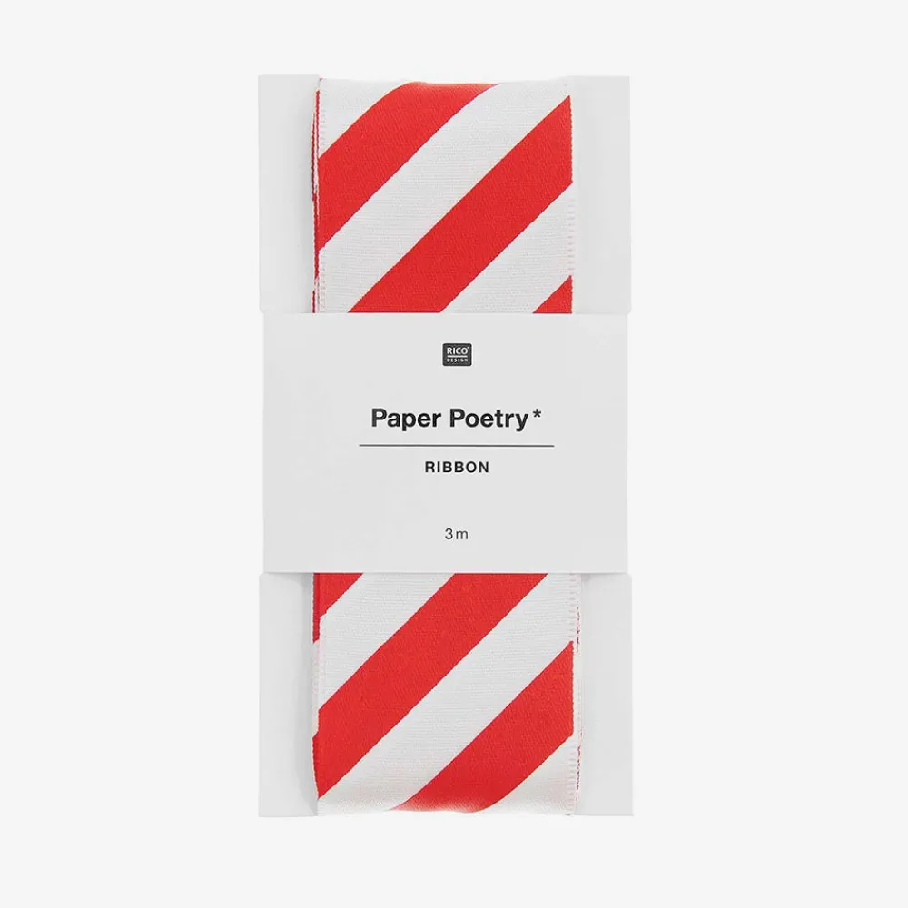 Cheap Rico Design Red And White Satin Ribbon