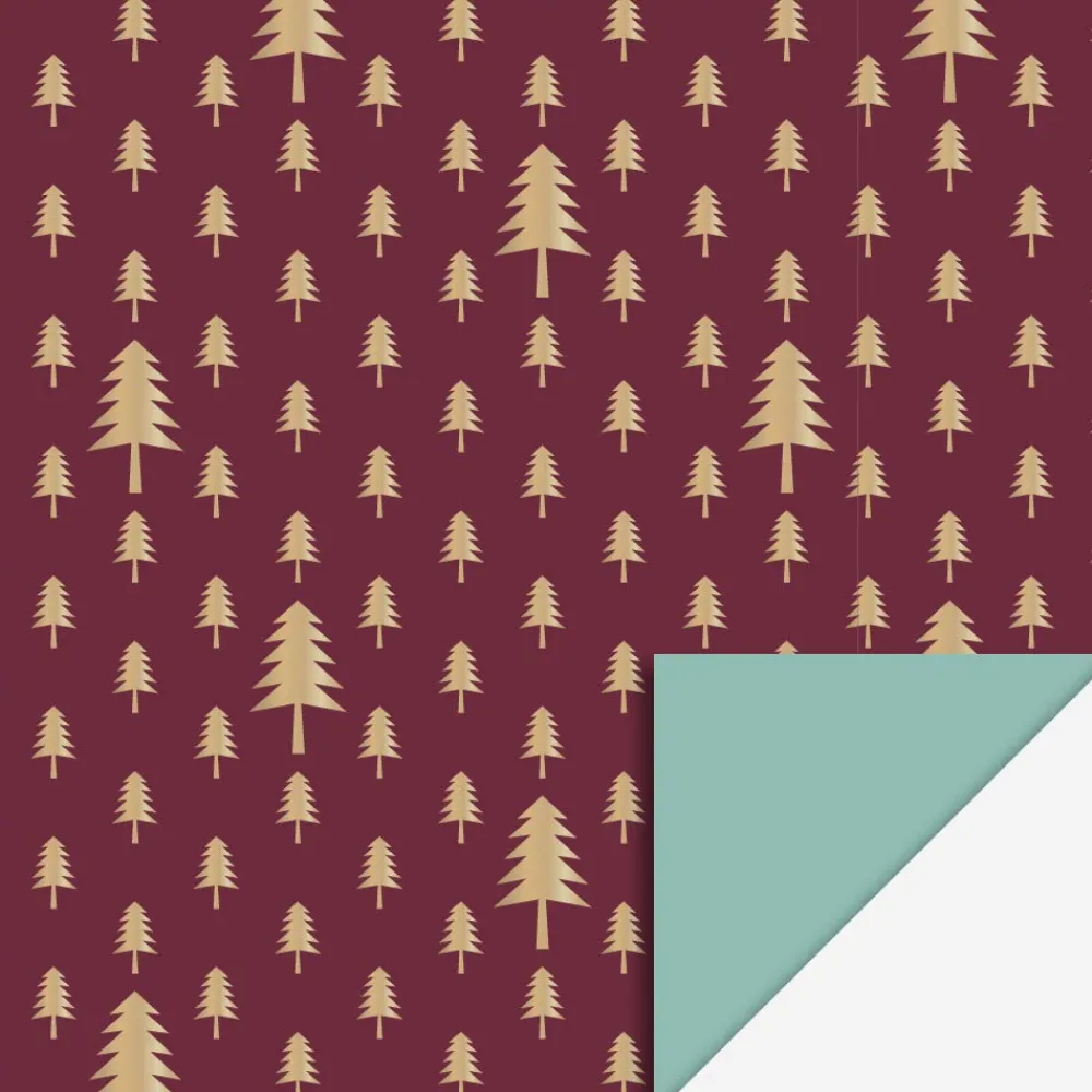 Shop House of Products Roll Of Burgundy Christmas Tree Wrapping Paper