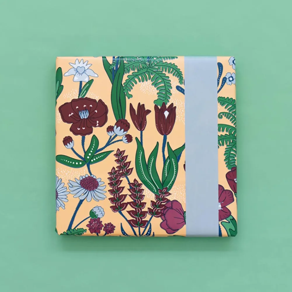 Hot House of Products Roll Of Burgundy Vintage Flower Gift Paper