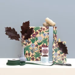 Hot House of Products Roll Of Burgundy Vintage Flower Gift Paper
