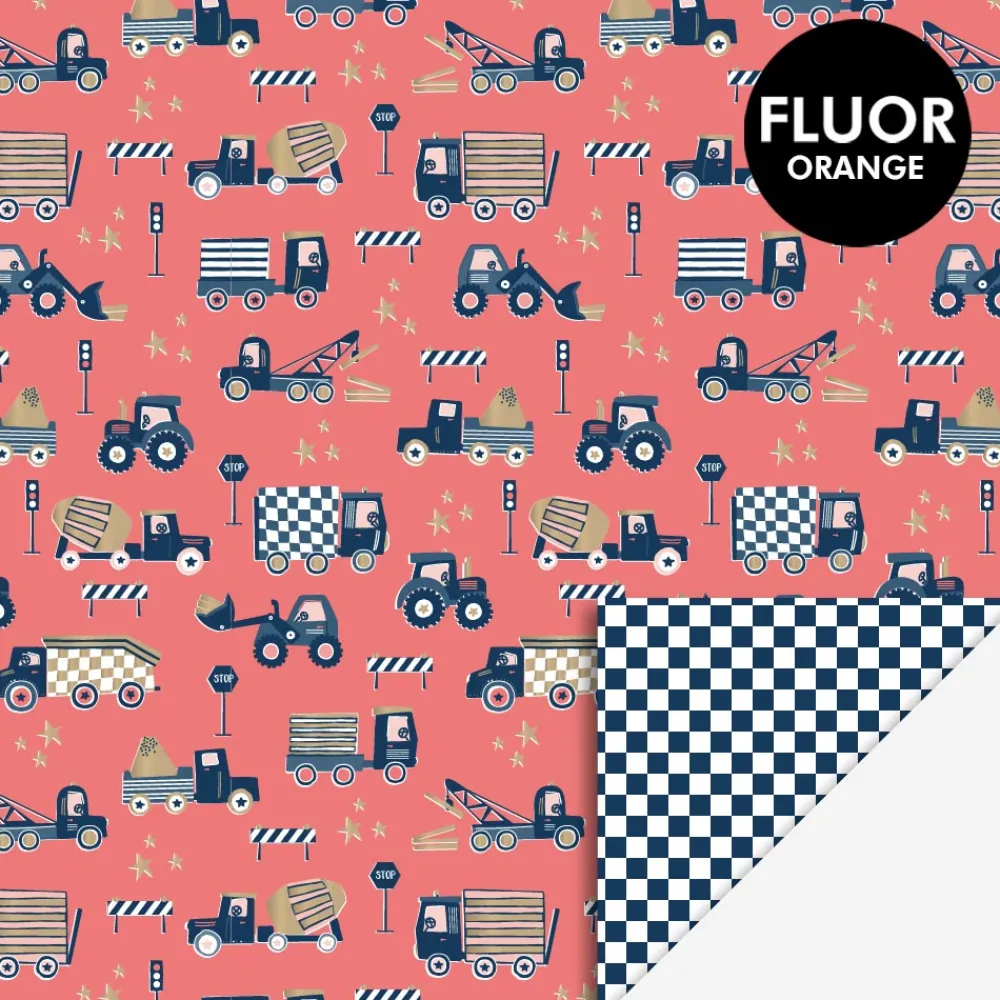 New House of Products Roll Of Neon Construction Gift Paper