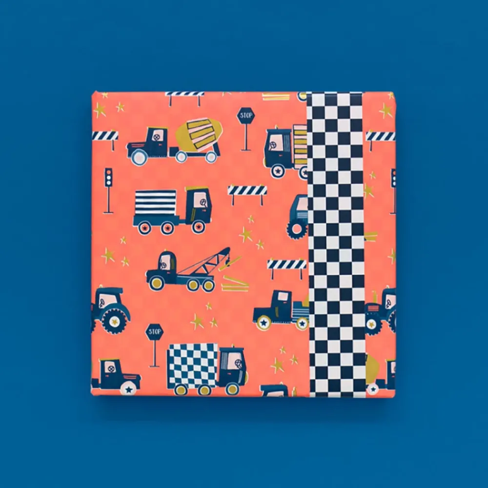 New House of Products Roll Of Neon Construction Gift Paper