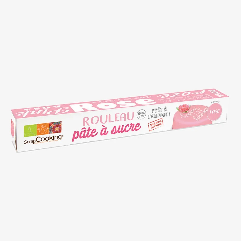 Clearance ScrapCooking Roll Of Pink Sugar Paste