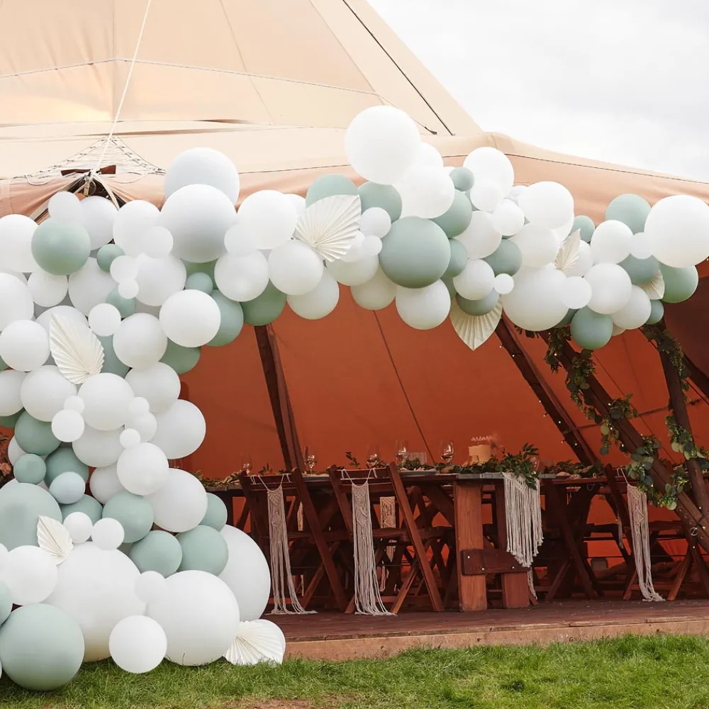 Cheap Ginger Ray Sage And White Balloon Arch