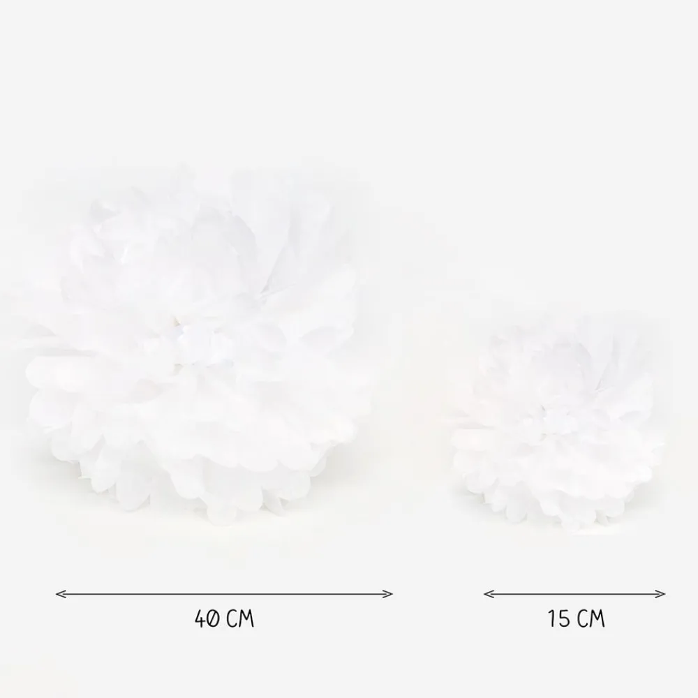 Hot Party Pro Satin Pompom - White