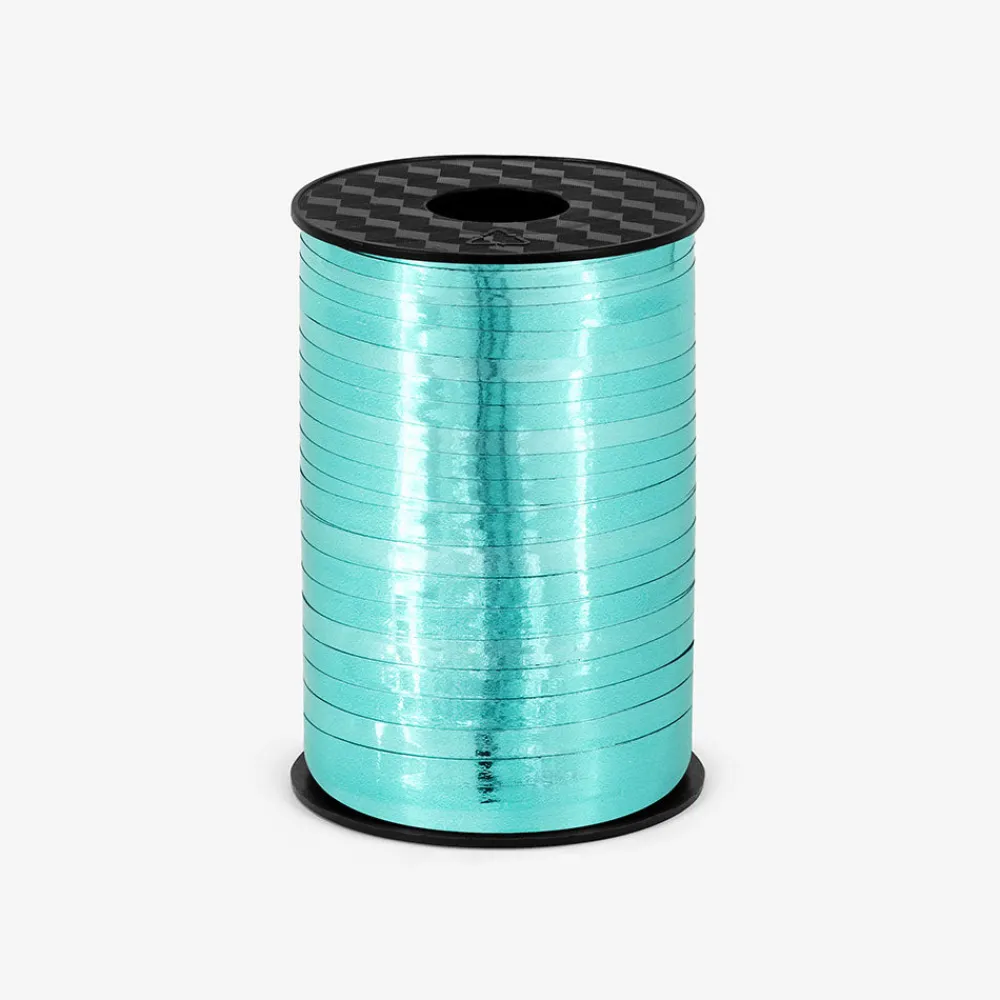 Cheap Party Deco Shiny Aqua Bolduc